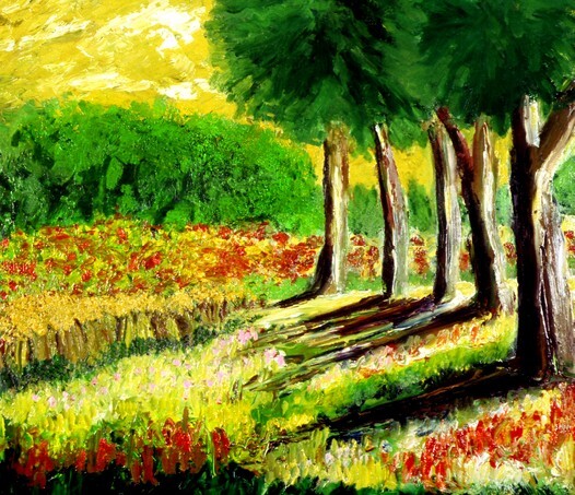 Natural Treeline and Fields of Flowers